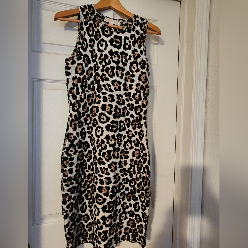 Michael Kors Bodycon Sheetah Dress SZ S